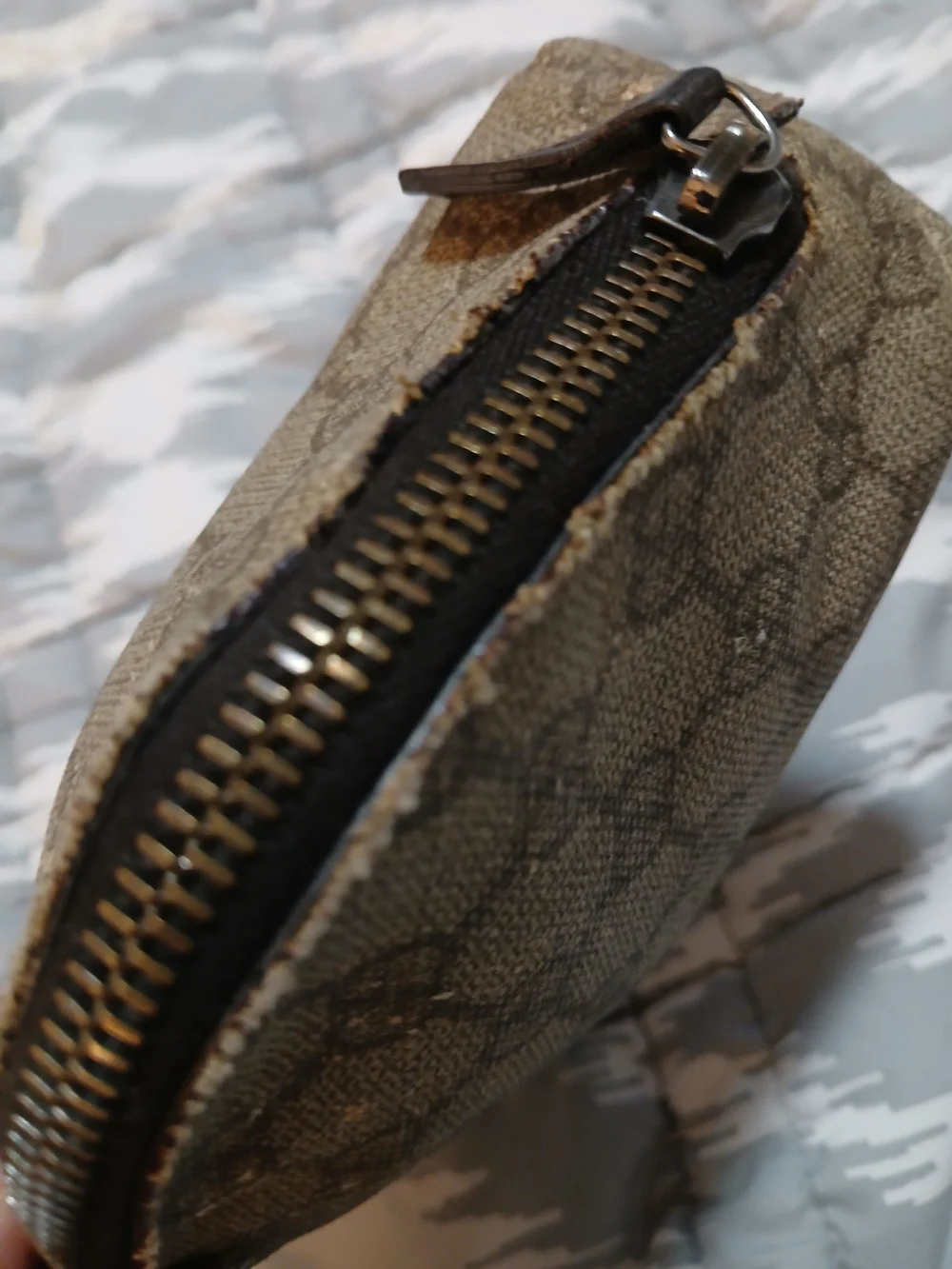 Gucci Monogram Cosmetic Pouch in Brown